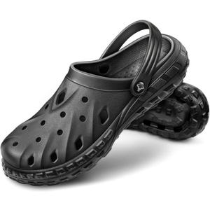 BULLIANT Men Clogs,Comfortable Mules Sandals for Men Women Cushioned Footbed Arch Support-EVA Ligthweight (Black6549)