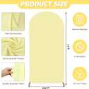 MODFUNS Wedding Arch Cover Light Yellow Spandex Arch Cover 2.6x6ft Round Top Arch Stand Cover Chiara Arch Backdrop Cover Stretchy Arch Wall Cover for Wedding Ceremony Birthday Party Decoration