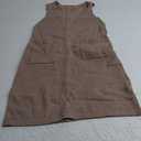 Womens Sweater Vest Dress V Neck Sleeveless Knit Pullover Pinafore Mini Dress with Pockets (X-Small, Mocha)