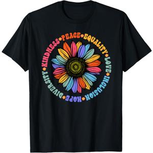 Kindness Peace Equality Love Hope Diversity Human Rights T-Shirt Small S