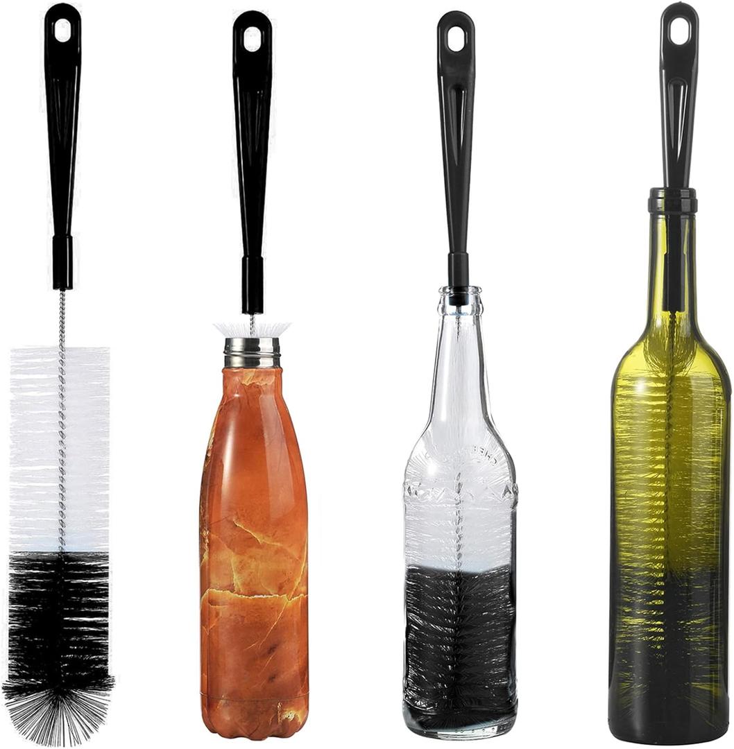 ALINK 16 inch Extra Long Black Bottle Cleaning Brush Cleaner for Washing Narrow Neck Beer/Wine/Thermos, Sport Well/Brewing Bottles/Hummingbird Feeder