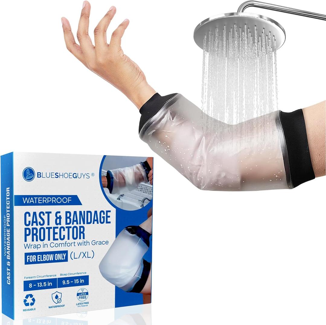 Reusable Waterproof Picc Line Cast Covers For Shower Arm, L/XL for Proper wound protection PICC Line Shower Cover and Waterproof Sleeve Protector for IV, Shower sleeve for Upper Arm