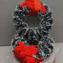 Wavyknot 24 Pack 9.5 Inch Christmas Tinsel Wreath with Red Velvet Bow Cabinet Bows Chair Wreaths for Windows Kitchen Home Decoration Holiday Crafting