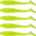 3 x MAFIMOEA50/40/30Pcs Paddle Tail Swim Baits Lures Fishing Soft Plastic Lure Kit for Bass Trout Walleye Crappie 5.5cm 6.5cm 7.5cm (YELLOW)