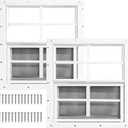 Yuzzy Shed Windows 2 Pack, Chicken Coop Windows 24" x 24" with Tempered Glass and Fiberglass Screen, Flush Mounted Small Window for Shed, Barns, Playhouse, Household, Garage (White)