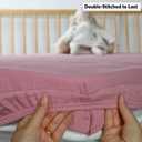 Muslin Crib Sheets - Organic Turkish Cotton, Ultra Soft & Breathable -Fitted Crib Sheets for Boys & Girls, GOTS & Oeko-TEX Certified, 52x28, Cotton Latte & Neutral Rose