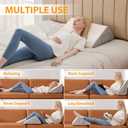 Ruqmuis Knee Pillow for Back Sleeping, 8 Knee Wedge Pillow to Elevate Knee, Leg Pillow for Back Pain Relief, Triangle Pillow, Leg Elevation Pillows for After Surgery, Blood Circulation, White/Grey