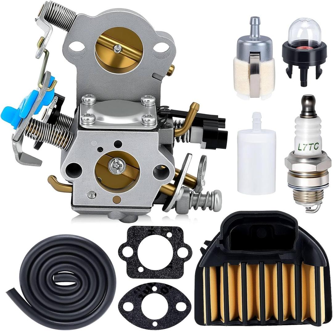 455 Rancher Carburetor for Husqvarna 455 Rancher Parts 460 455E 461 Rancher Gas Chainsaw Replaces WTA-29 with 537255701 Air Filter Spark Plug Fuel Line All In One Kit