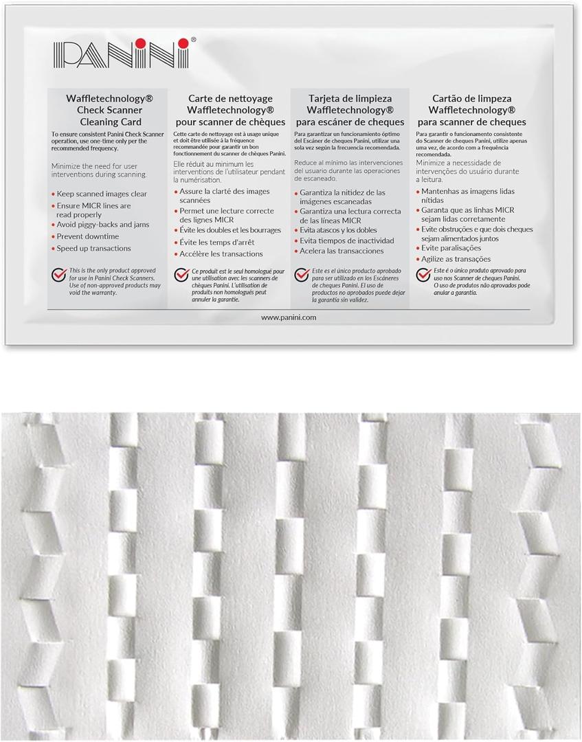 Panini Check Scanner Cleaning Cards (15)