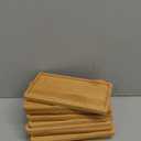 10 PCS Small Bamboo Tray, Bamboo Vanity Tray for Bathroom, Kitchen, Serving - Natural Rectangular Serving Trays for Perfume, Plants, Food - 6.9 x 3.5 x 0.4 Inches