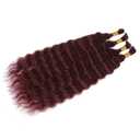 Super Wave Bulk Human Hair for Braiding No Weft 100g (1Pack-4Bundles) 100% Unprocessed Brazilian Virgin Human Hair Bulk Human Braiding Hair For Micro Braids Curly Deep Bulk 24 inch #99j