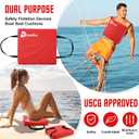 2 Pack Boat Throw Flotation Cushion, USCG Approved, Emergency Marine Throwable Flotation Device, Foam Boat Cushions Life Preserver, Throw Cushions for Boats, Kayaks, Canoes(Red)