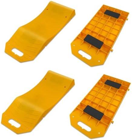 4 Packs Tire Saver Ramps, Non-Slip Prevent Flat Spots Caused by Long Parking, Flat Tire Prevention Tire Ramps, Quality Portable Handle Design for Easy Movement Suit for Cars RV Camper Trailer