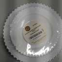 PLASTICPRO 32 Piece Combo Plastic Dinner Plates Disposable Plastic Fancy Heavy Duty Party Dishes 7 inch and 10 inch, White Beaded