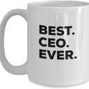 SpreadPassion CEO Mug - Coffee Cup - Funny Best CEO Ever - CEO Gifts - For Funny Present Christmas Birthday Women Men, 15 Ounces