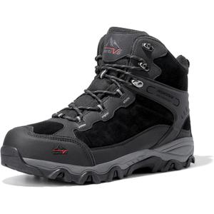 NORTIV 8 Men's Waterproof Hiking Boots Outdoor Mid Trekking Lightweight Mountaineering Shoes Paladin (9.5 Wide, Black)