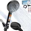 Filtered Shower Head with Handheld, 9 Modes High Pressure Shower Heads with Filter, 72"Hose, Adjustable Bracket, Hard Water Filter Mineral Beads to Remove Chlorine and Harmful Substance, Matte Black