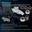 LesNau Timing Belt Kits with Water Pump for Car Engine Compatible with 2003-2018 Honda Accord Pilot Odyssey Ridgeline Acura MDX RDX RL TL TSX ZDX - Replace TCKWP329, TKH-002, TKH002