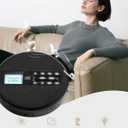 CD Player Portable with Speakers - Rechargeable Personal CD Player for Car and Home, Small Fabric Music Player with Backlit Display, Anti-Skip, AUX/USB Port - Ideal for Audiobooks & Gifts