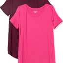 Amazon Essentials Women's Short-Sleeve Scoopneck Tunic Tops, Pack of 2 ( XS)