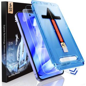 MAGIC JOHN 2 Pack for Google Pixel 9A Tempered Glass Screen Protector, Auto Dust-Elimination, Bubble Free, HD Clear, Easy Installation