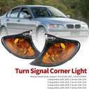 Nakkaa Pair Turn Signal Corner Light Compatible with E46 3 Series 325i 325Xi 330i 330Xi 2002-2005 Amber Front Parking Signal Corner Lamp Left Right 63137165859 63137165860