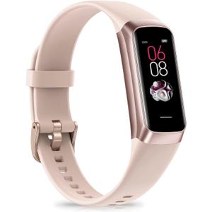 Fitness Tracker with Step Counter/Calories/Stopwatch, Activity Tracker, Health Tracker with Heart Rate Monitor, Sleep Tracker,1.10''AMOLED Touch Color Screen, Pedometer Watch for Women Men, Pink