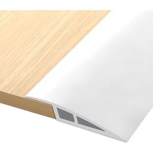 Vinyl Door Threshold Flooring Transition Strip Self Adhesive Carpet Edging Strip for Laminate Doorway Edge Threshold from 3/5" to 4/5" (White, 6.6 Ft) White