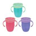 Nuby Wonder Cup - Spill-Proof Toddler Sippy Cups - (3 Pack) 5 oz - Sip from All Sides - Leak Resistant - Spoutless Transition Cup - Aqua/Purple/Pink
