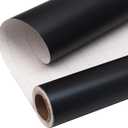 Ribbli Black Metallic Wrapping Paper Matte Black Solid Color Paper Perfect for Birthday Christmas Baby Shower Wedding Valentine's Day- 17Inch x 394Inch(33Feet)