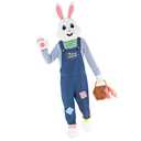 Morph Easter Bunny Costume Adult Rabbit Mascot Dungarees Suit for Easter Costumes Celebrations and Events L