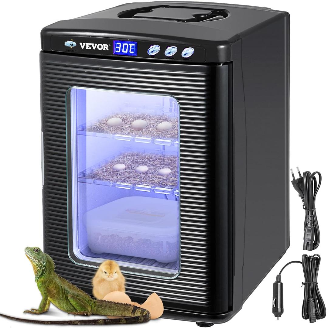 Vevor Black Reptile Incubator 25L Scientific Lab Incubator Digital Incubator Cooling and Heating 5-60C Reptile Egg Incubator 12V/110V Work for Small Reptiles: Industrial & Scientific
