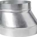 10" to 8" Inch Eccentric Duct Reducer & Increaser, Galvanized Offset Air Ducting Adapter, Round Metal Pipe Connector for Kitchen Range Hood, Bathroom Fan & Ventilation Systems