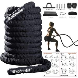 Battle Rope 40FT Battle Rope for Exercise Workout Rope Exercise Rope Battle Ropes for Home Gym Heavy Ropes for Exercise Training Ropes for Working Out Weighted Workout Rope Exercise Workout Equipment