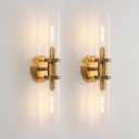 Wall Sconces Set of Two Brushed Brass Gold Sconces Lighting with Clear Glass Wall Lamp Modern Wall Sconce Light Fixtures Sconces Decor Set of scones Lights Set of 2m, Brass Gold Clear 