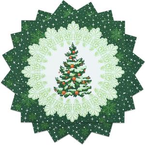 Christmas Paper Napkins Set 80 Pieces Green Christmas Tree 13in Paper Disposable Party Napkins, Vintage Dinner Napkins for Christmas Party, New Year Party 2025 Party Table Decorations