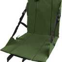 Folding Stadium Seat Cushion with Backrest, Portable Bleacher Pad for Camping, Fishing,15.8'' x 16.5'',Lightweight Chair with Backrest for Outdoor Sports and Concerts (Olive)