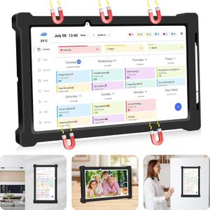 Magnetic Silicone Case for Skylight Calendar,Cover for Skylight Calendar 15 inch Protector Sleeve Magnetic Fridge Mount with A Stylus Pen and SlotBlack(Patent Pending)
