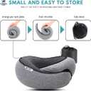 Ergonomic Memory Foam Travel Pillow - 360 Neck & Head Support, Breathable Cover, Portable with Travel Bag, Includes 3D Sleep Mask & Earplugs, Essential for Airplane Travel