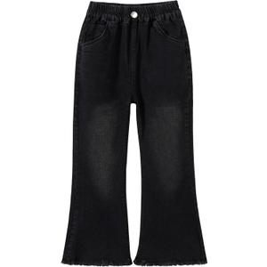 Girls Flare Leg Bell Bottom Jeans Kids Vintage Slim Fit Stretchy Bootcut Denim Pants (8 Years, Blackraw)