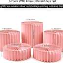 5 Pcs Buffet Risers Food Display Risers for Party Buffet Table, Dessert Table Display Set Cake and Cupcake Stand Combo, Riser Display Stand for Dessert Food Jewelry, Pink, 4"/8"/12" H,Pink