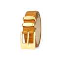 AI DEEBLUE Caramel Brown Belt for Women with Brass Buckle Cognac Womens Belts for Women Jeans Dresses Suit Pants