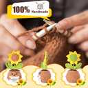 2 x Positive Handmade Sunflower Crochet Doll - with Card How Awesome You are - Emotional Support Gifts for Teacher,Coworker,Best Friend,Mom,Dad,Sister - Birthday, for Women,Men