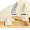 UpgradedManual Bread Slicer for Homemade Sourdough Bread,Metal Guide & Adjustable Thickness, Hand Crank Bread Slicer with Scale Line and Suction Cup, Sharp Blade, Suitable for Sourdough Bread, Etc (Cream)