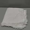 6 Pack Ivory White Cotton Linen Napkins with Fringe Christmas White Cloth Napkins Set of 6 Boho Handmade Dinner Napkins Bulk for Wedding Bridal Baby Shower Valentine's Day, 17 x 17 Inches