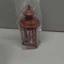 JHY DESIGN Decorative Candle Lantern 10H Vintage Hanging Lantern Metal Candleholder for Indoor Outdoor Events Parities and Weddings (Red with Black Brush)