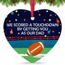 2 x Football Dad Christmas Ornament Gifts from Wife Daughter Son Football Gift for Dad Thanksgiving Christmas Birthday Gift for Footballs Lover Sport Lover Father Xmas Tree Decoration Ceramic Keepsake