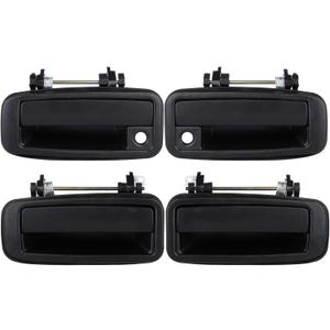 LUJUNTEC Exterior Door Handles Driver Passenger Side Replacement for 1988-1992 For Toyota Corolla Texture Black(4pcs)