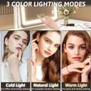 FENNIO Vanity Mirror with Lights 22 Inch- LED Lighted Makeup Mirror,Large Makeup Mirror with Lights,Touch Screen with 3-Color Lighting,Led Mirror Makeup,Dimmable(White, 22"L x 19"W)
