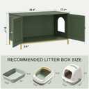 Homhedy 35.4" L Cat Litter Box Enclosure with Metal Frame, Green and Gold
